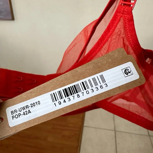 SKIMS ULTRA FINE MESH UNDERWIRE SCOOP BRA POPPY 42A - Picture 8 of 8